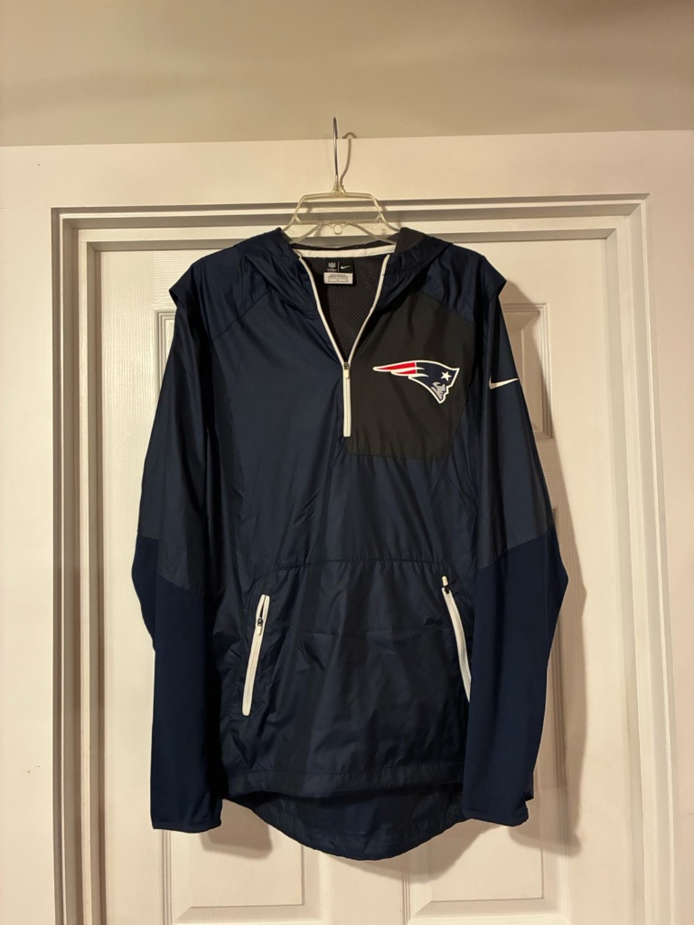 New England Patriots Navy Windbreaker Hoodie Jacket - Nike